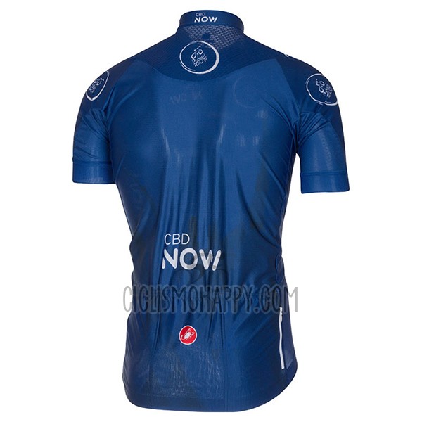 Dubai Tour Cycling Jersey Bib Short 2017 Men Short Sleeve Deep Blue